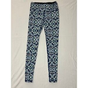 Victorias Secret VSX Sport Knockout Tight Leggings Geometric Print Navy Lime XS